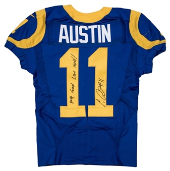 2015 Tavon Austin Game Used & Signed St. Louis Rams Alternate Jersey Photo Matched to 12/6/15 (JSA)